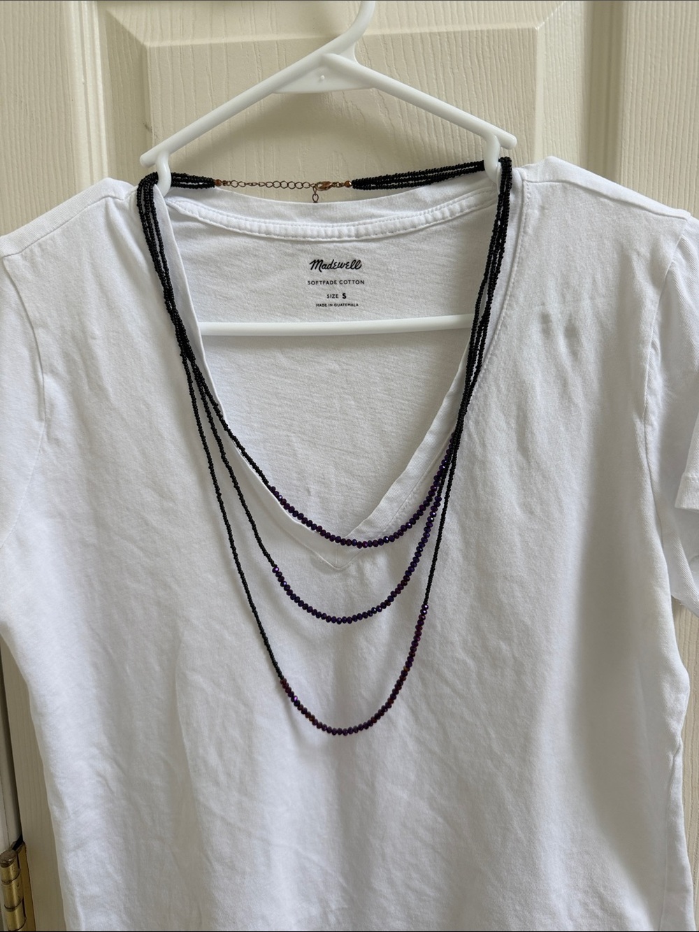 Lucky Brand Black and Purple Multi-Strand Beaded Necklace
